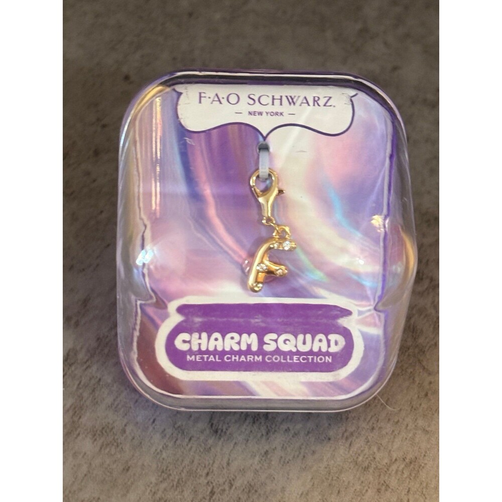 F.A.O Schwarz Charm Squad Metal Charm Golden color For Charm Bracelet “F”
